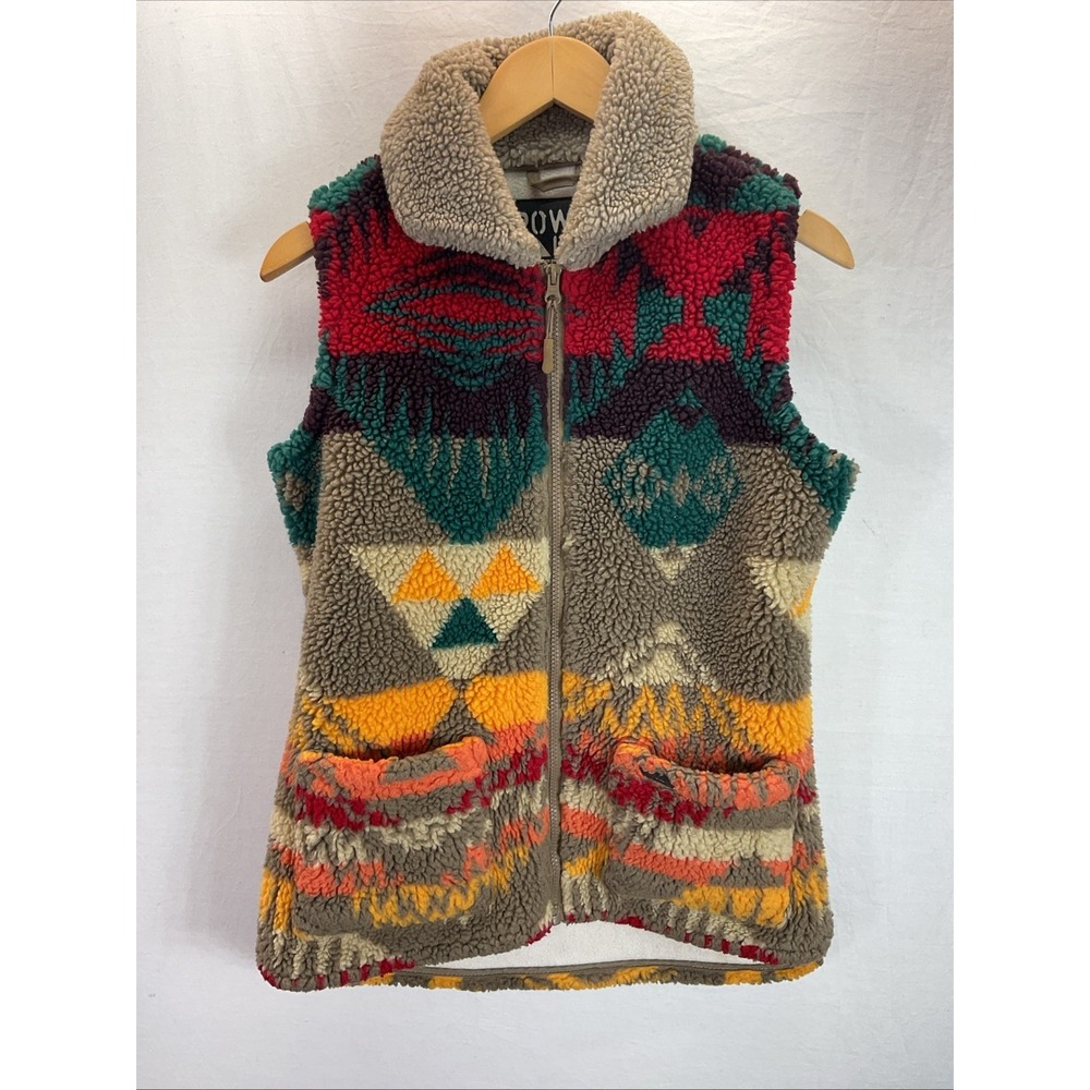 Powder River Outfitters Vest Womens SM Aztec Sherpa Fleece Western Cowgirl